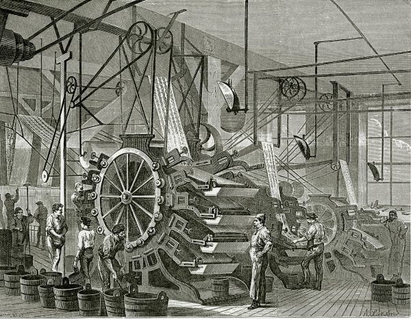 EPS Le papier peint -Atelier-impression-Gillou-et-Thorailler-Rapport-des-commissions-ouvrières-1867